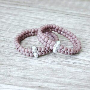 Stackable beaded ring, seed bead jewelry, size 7 or 8